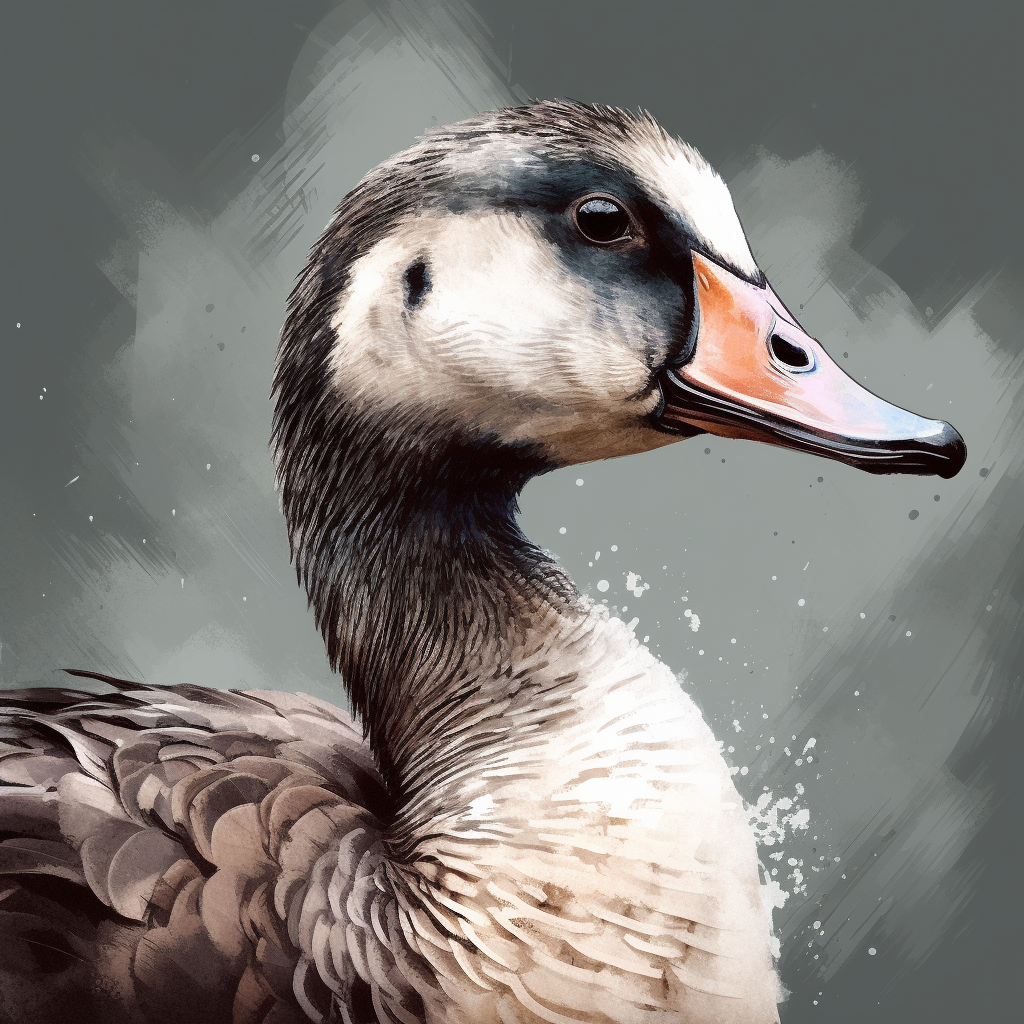 Beautiful goose portrait illustration