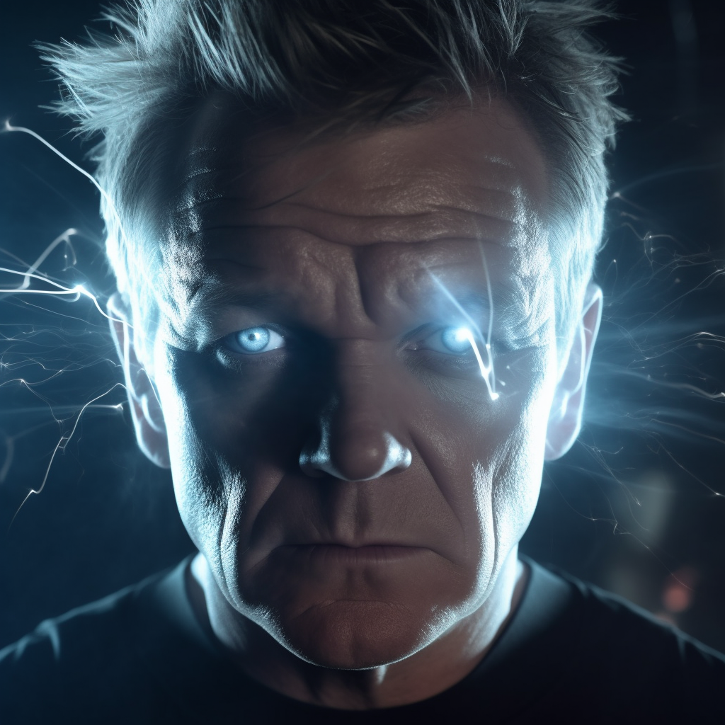 Gordon Ramsey with laser eyes