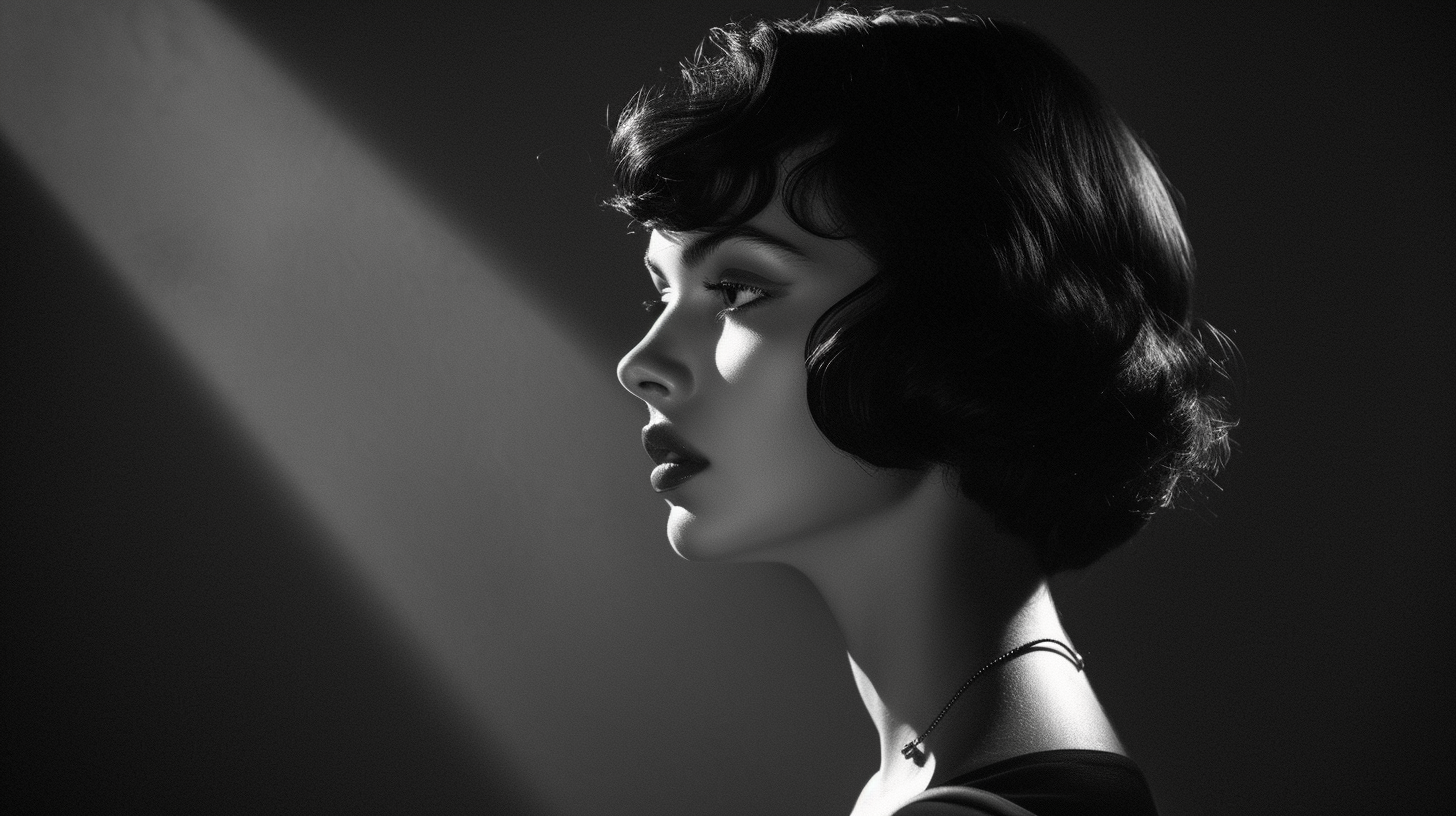 Woman in Film Noir with Dark Hair