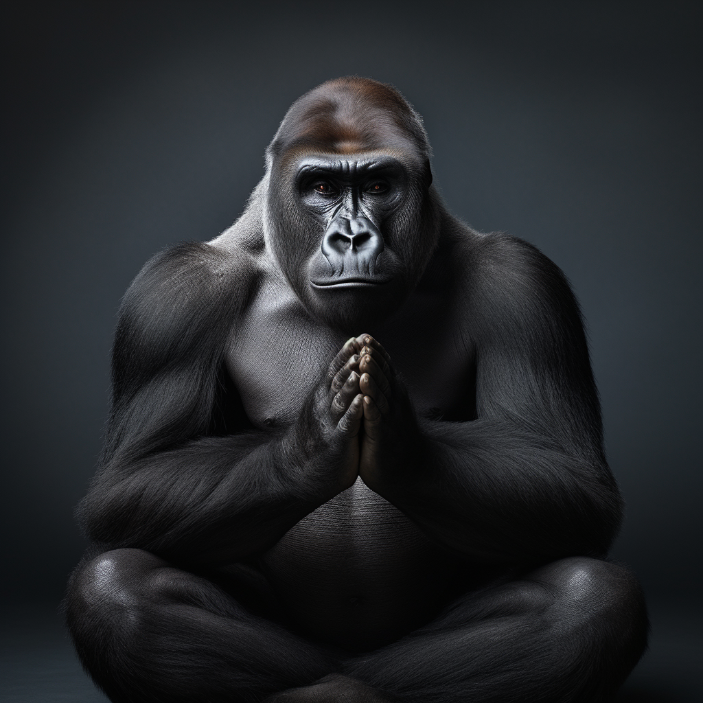 Calm and Powerful Gorilla Primate