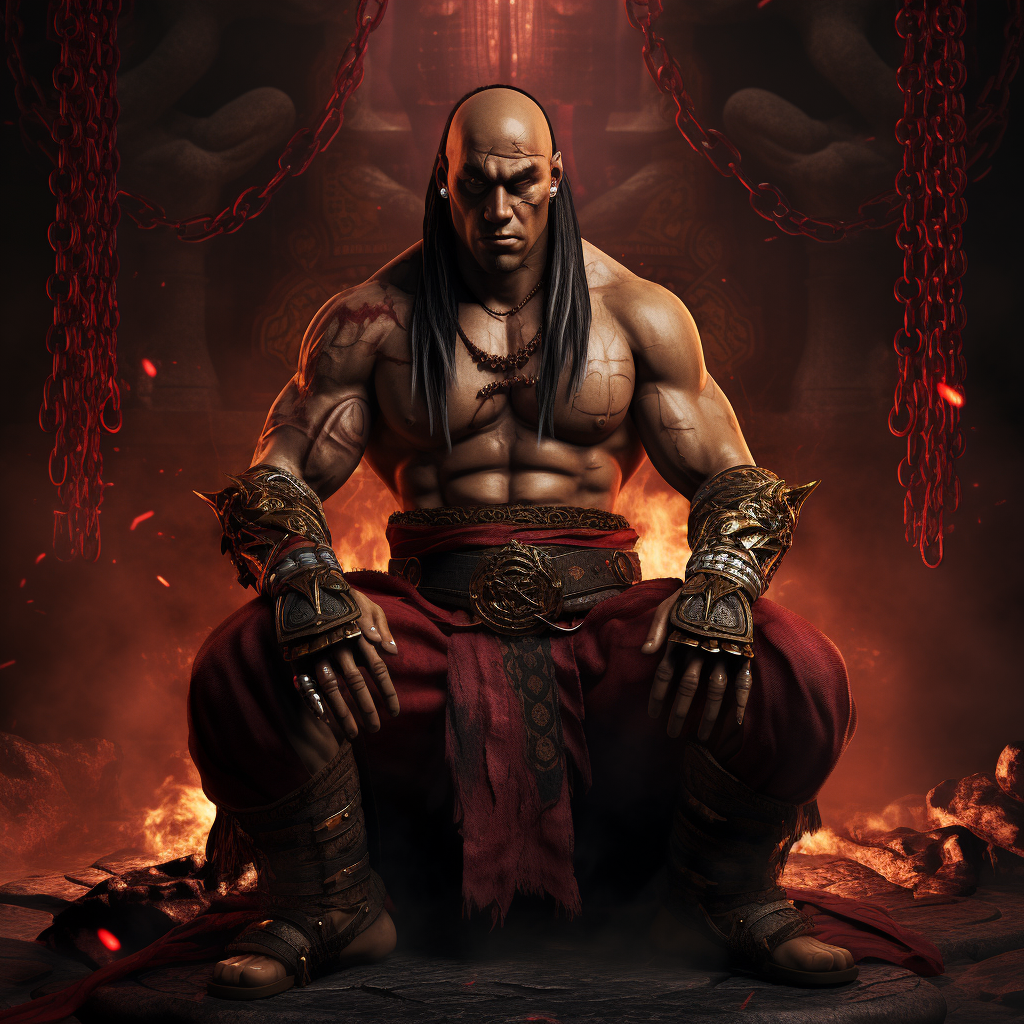 Goro from Mortal Kombat in fantasy arena