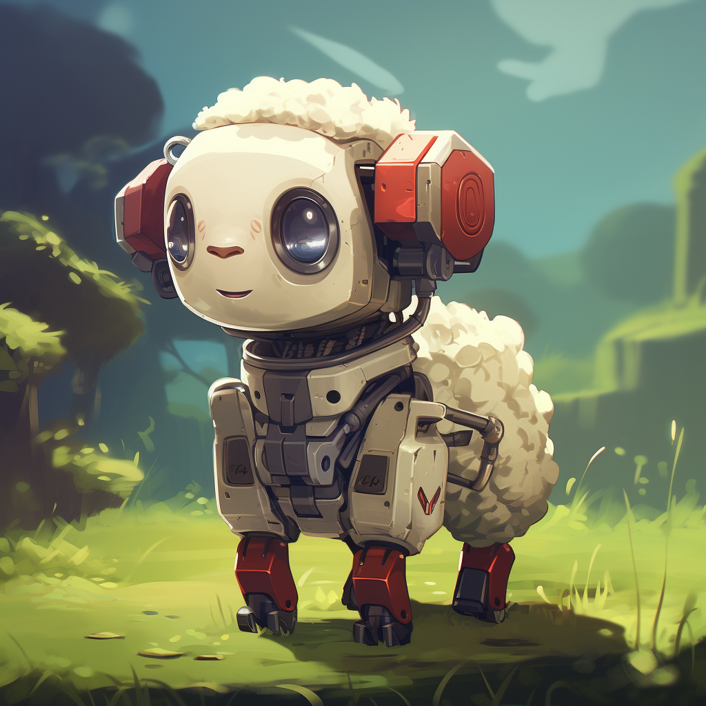 Illustration of a robot sheep by Goro Fujita