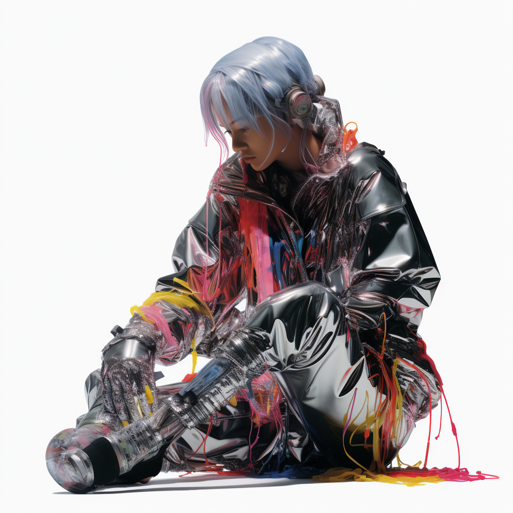 Futuristic cyber glitch hunter image