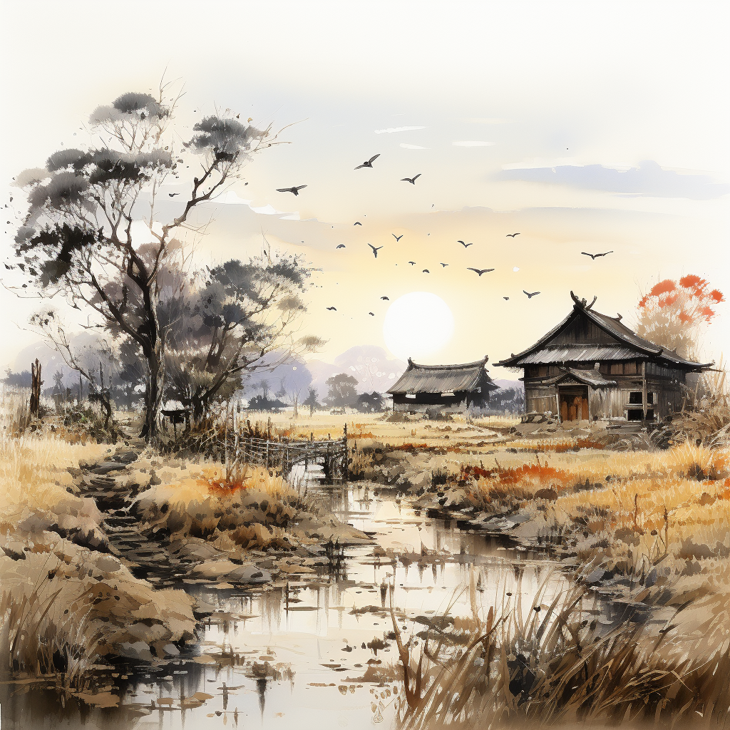 Goryeo Era Morning Light Farm in Calligraphy Style