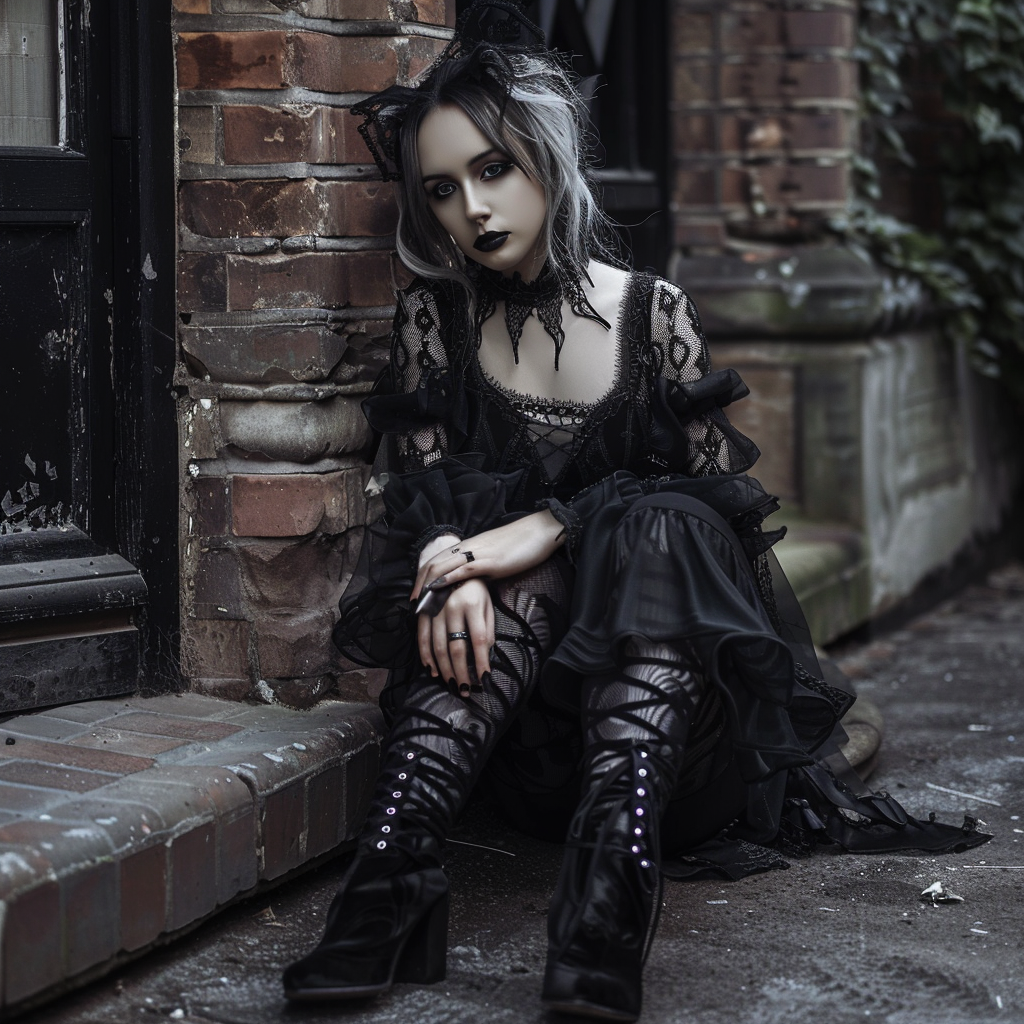 Adult contemporary goth outfit fashion