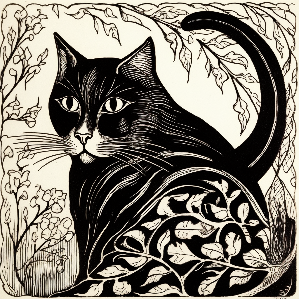 Stylish gothic cat illustration