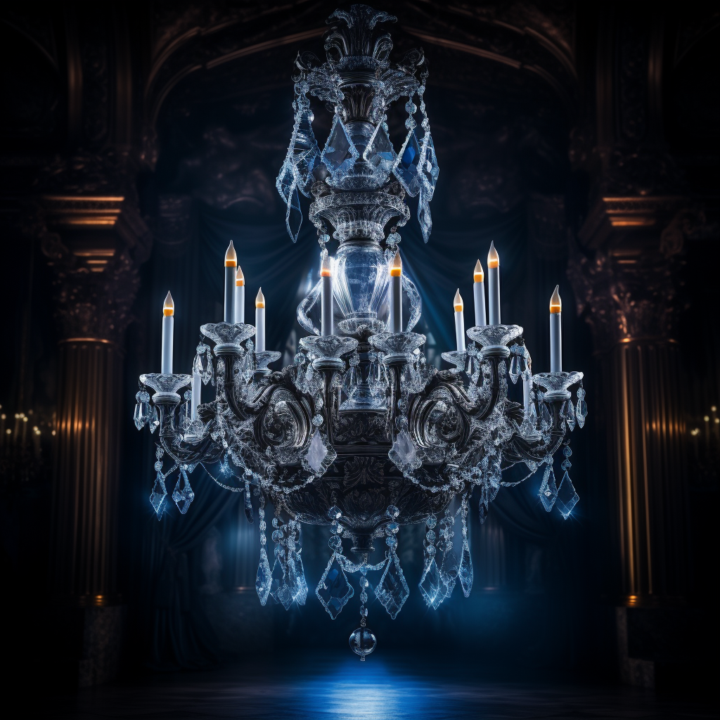 Gothic Chandelier on Dark Renaissance Background