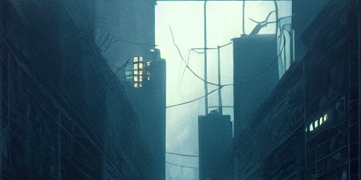 Dark and Industrial Gothic Cyberpunk City Image