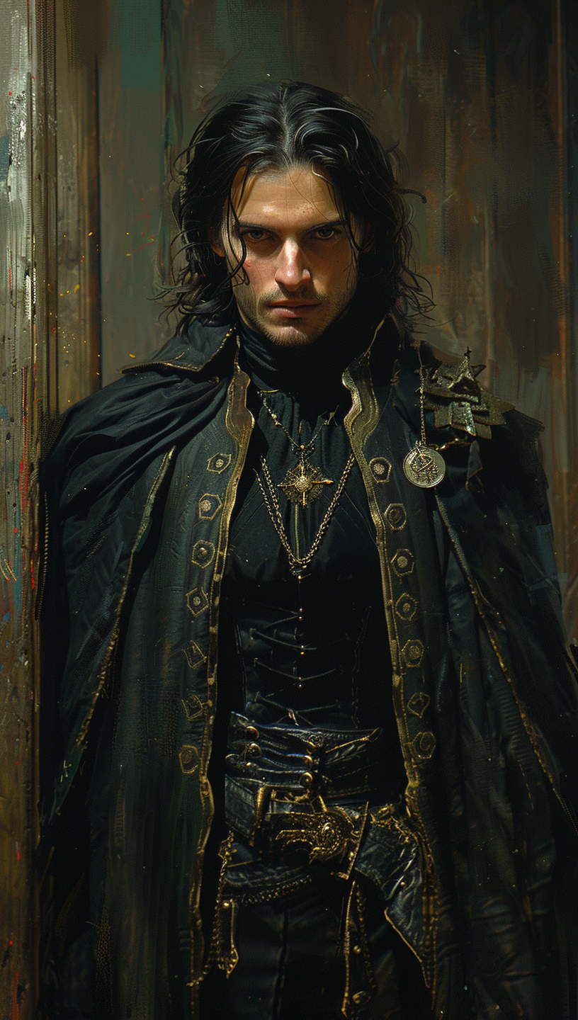 Male vampire character in gothic style