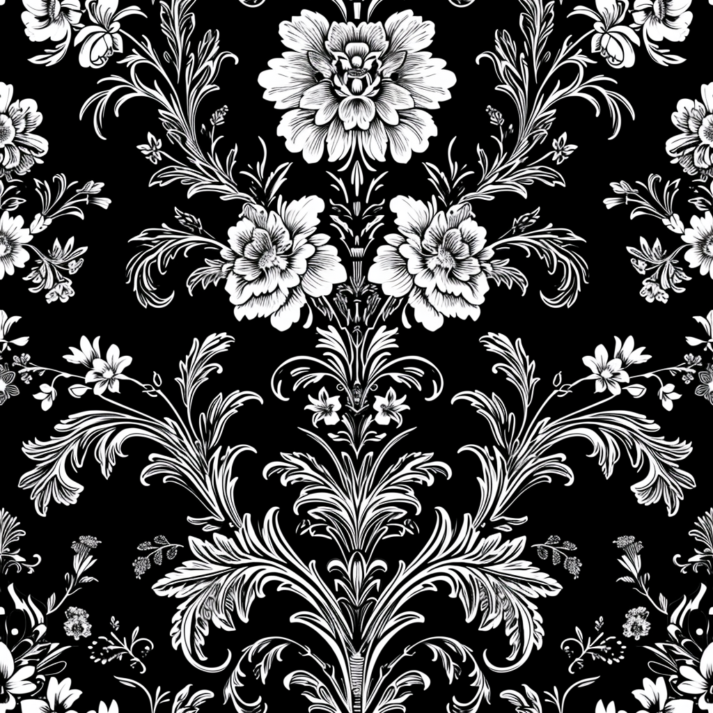 Gothic floral pattern tile design