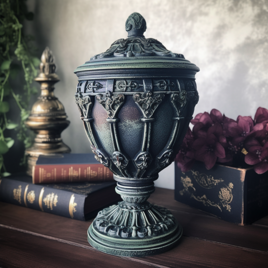 Gothic French Painted Urn