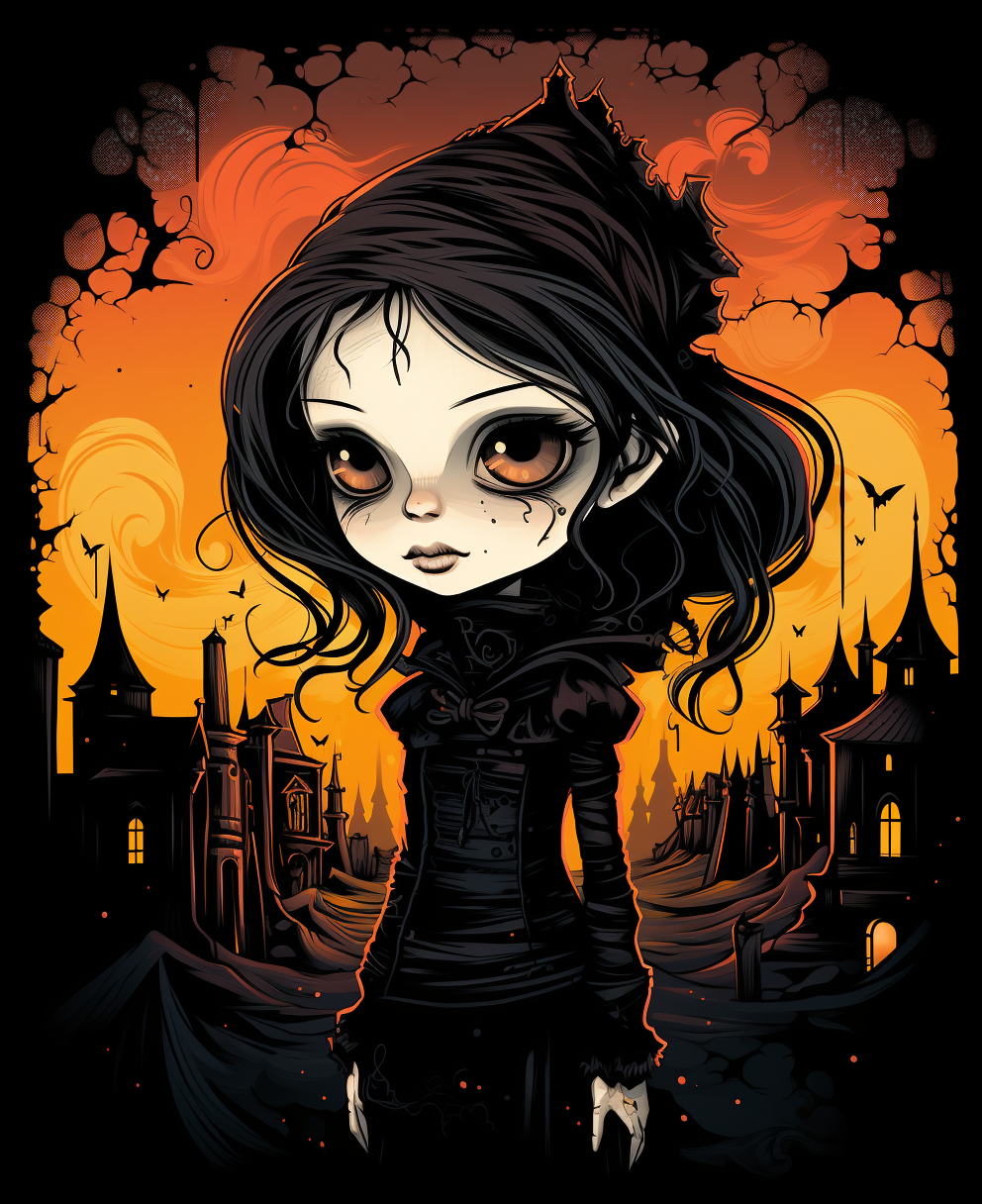 Illustration of a gothic girl