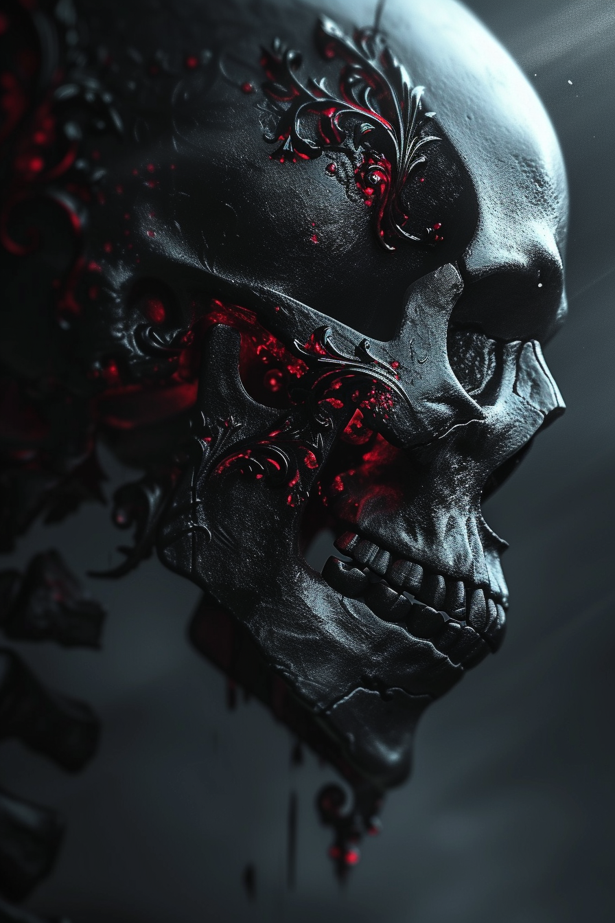 Gothic Skull with Ornaments