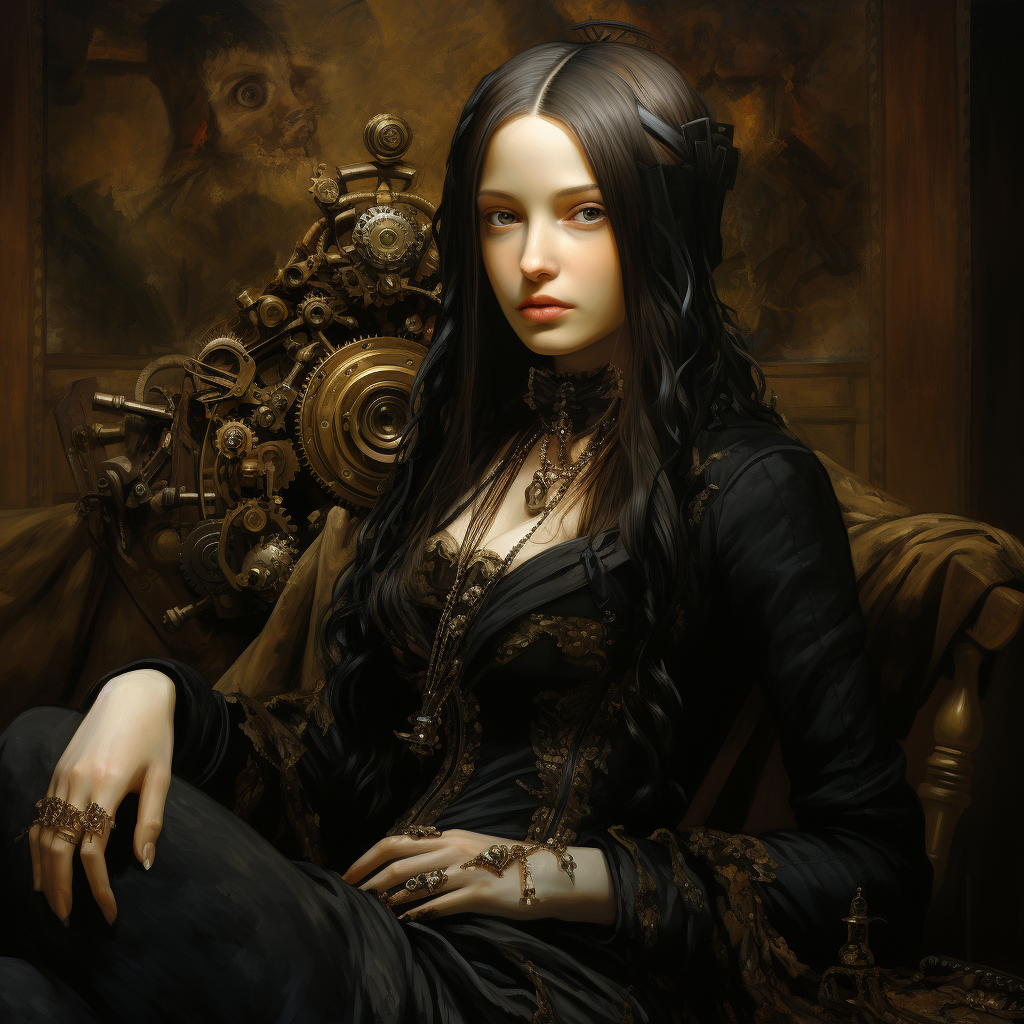 Gothic steampunk Mona Lisa art