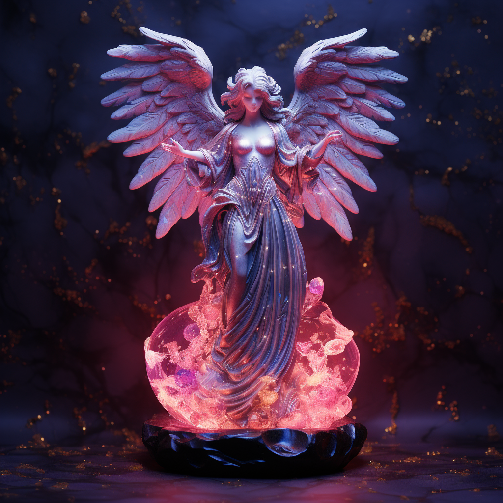 Beautiful Gothic Stone Angel Statue in Space