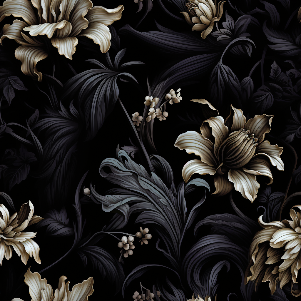 Gothic Style Dark Floral Pattern - 2Moons.ai