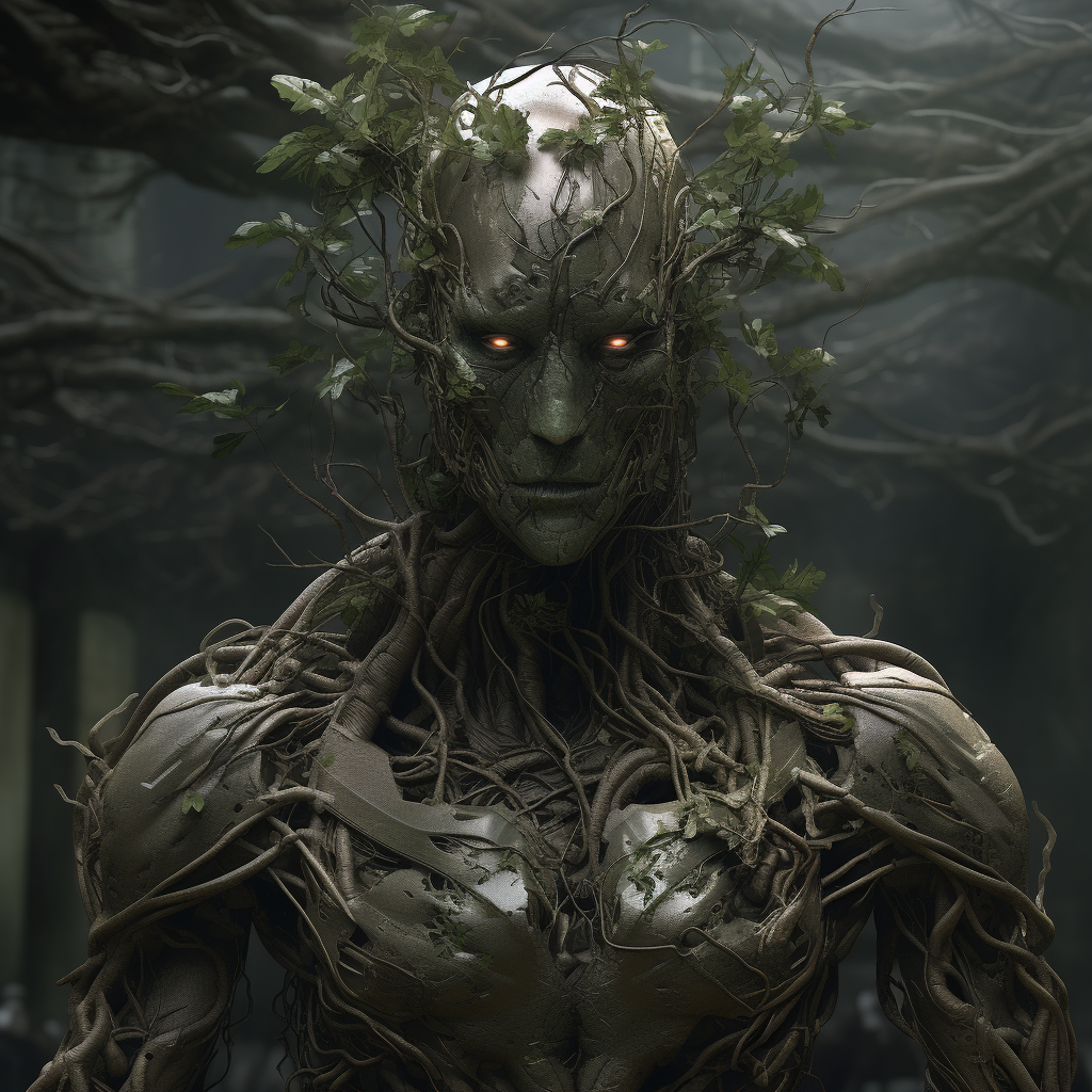 Gothic Tree Soldier with Leaf Helmet