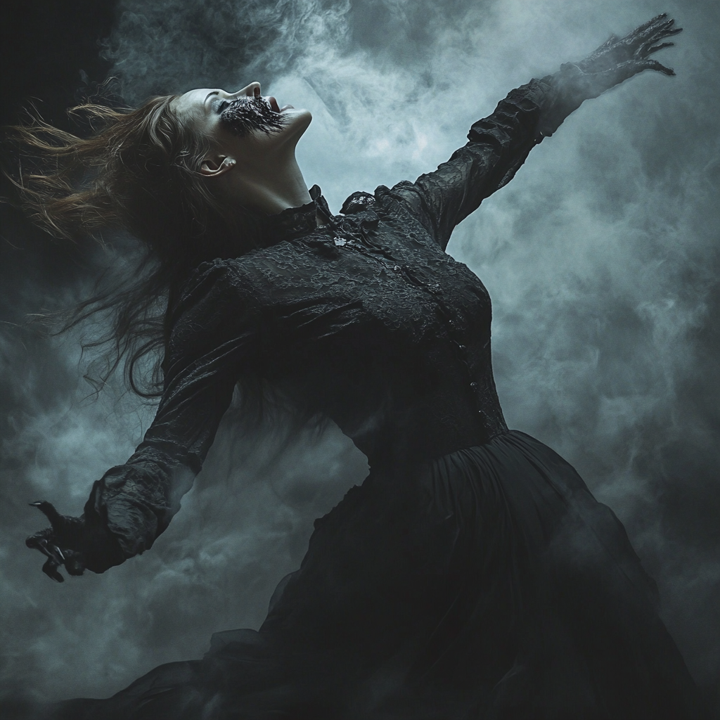 Woman dragged into darkness gothic