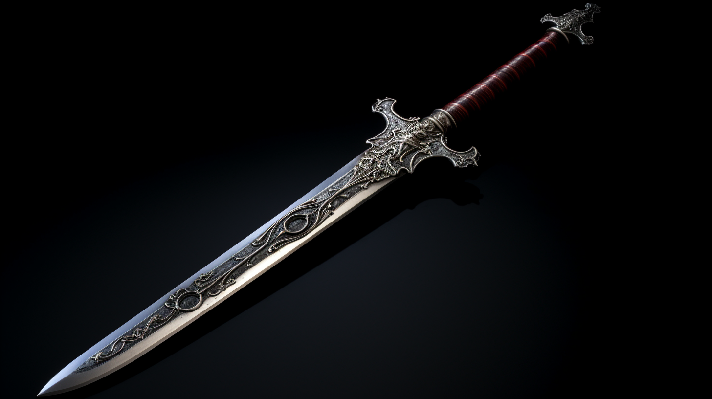 Dark and dramatic gothic art style sword