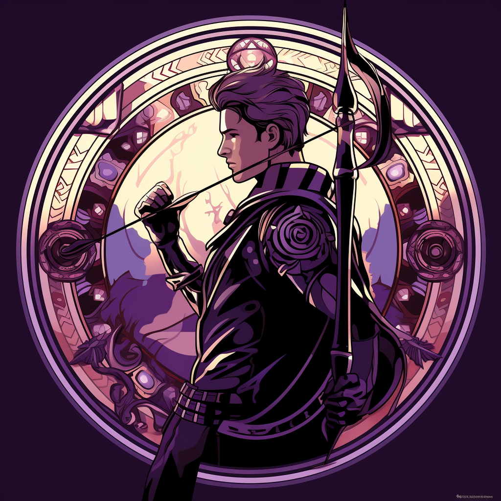 Gothic Hawkeye drawing his bow