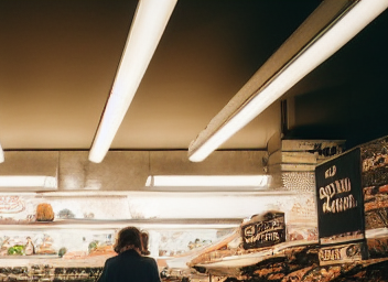 Interior of Gourmet Cheese and Meat Store