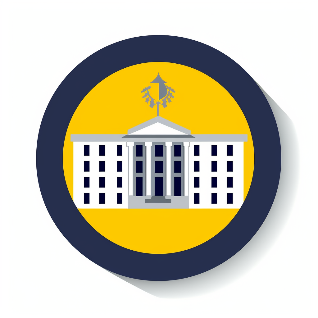 Clear-lined government building icon