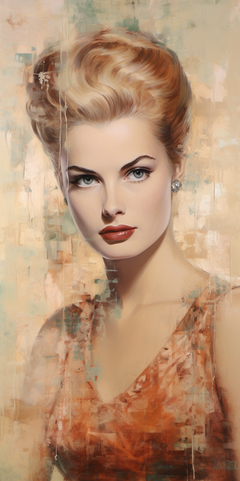 Portrait of Grace Kelly in Encaustic