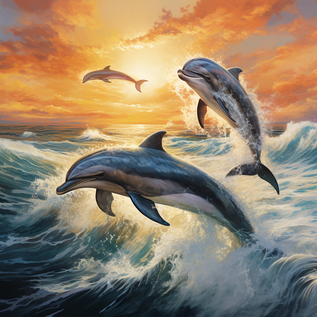 Playful dolphins and majestic whales