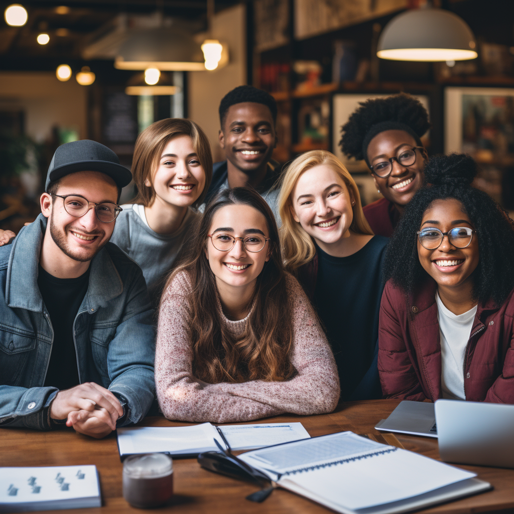 Multicultural graduate students studying psychology