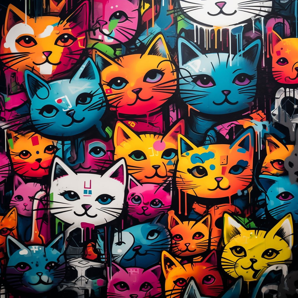 Graffiti cats wallpaper design