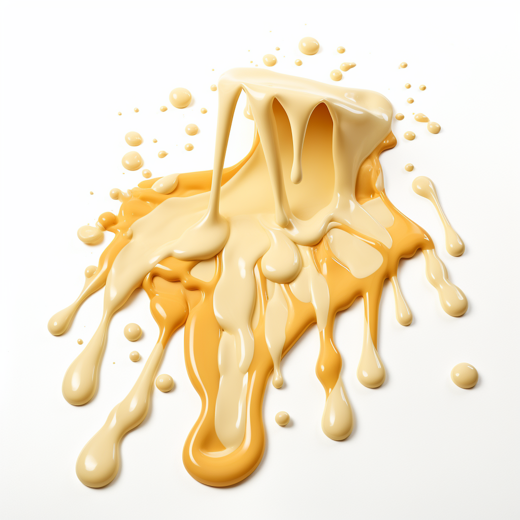 Graffiti Cheese Sauce Dripping White Background