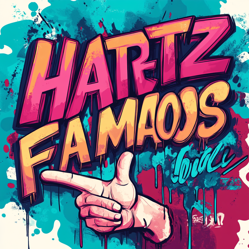 colorful graffiti hand illustration text