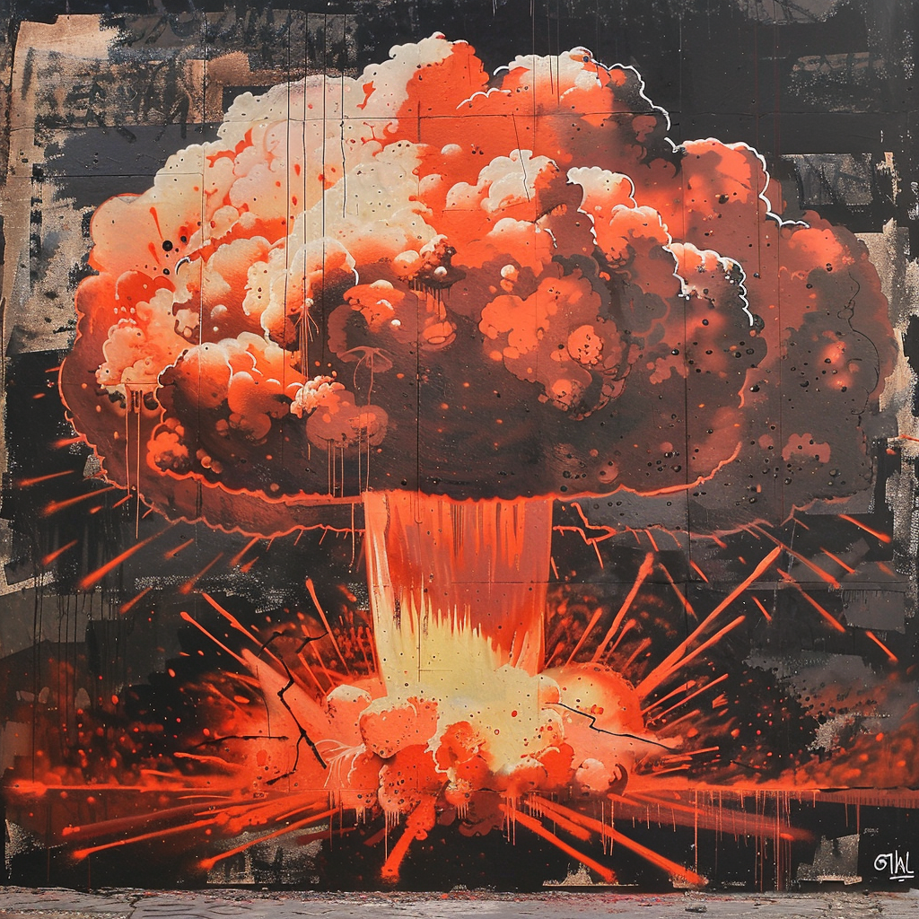 graffiti nuclear explosion art photo