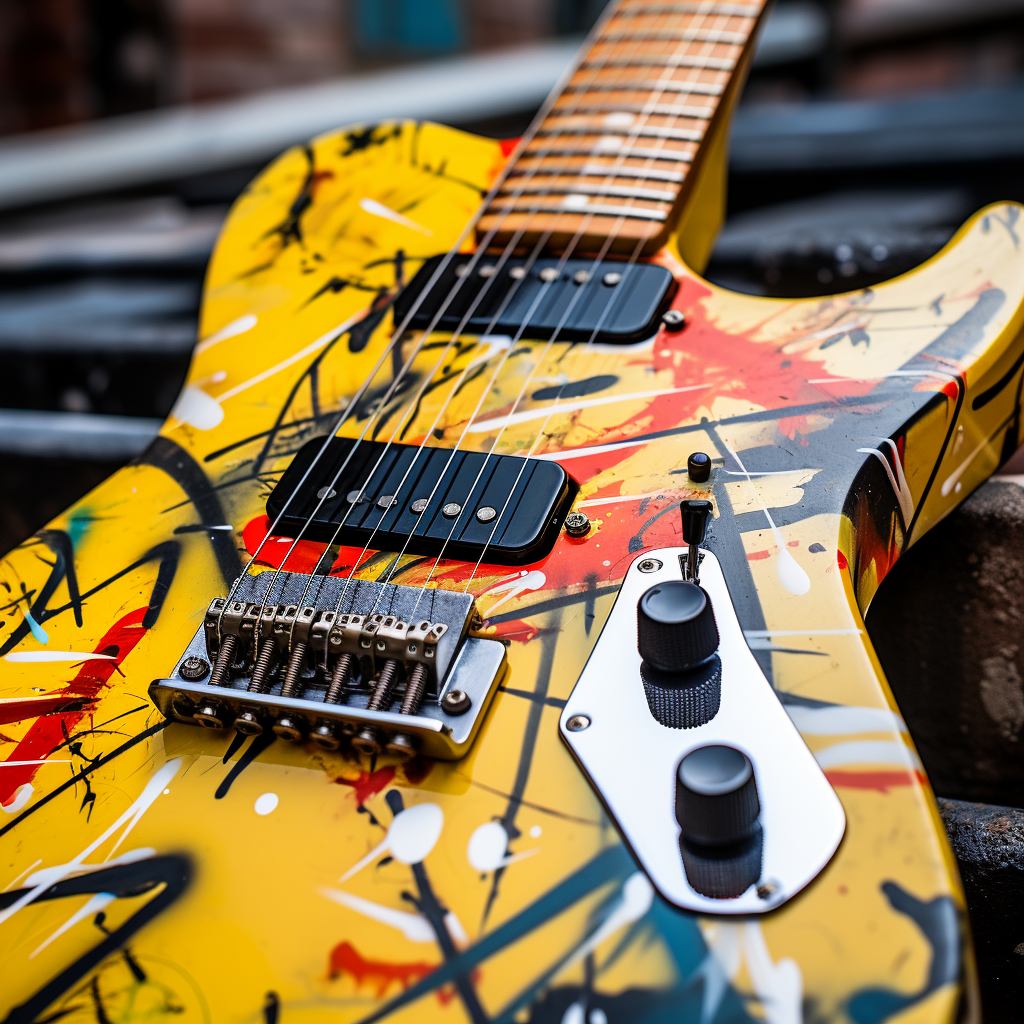 Colorful Fender Telecaster Guitar in Graffiti Yellow