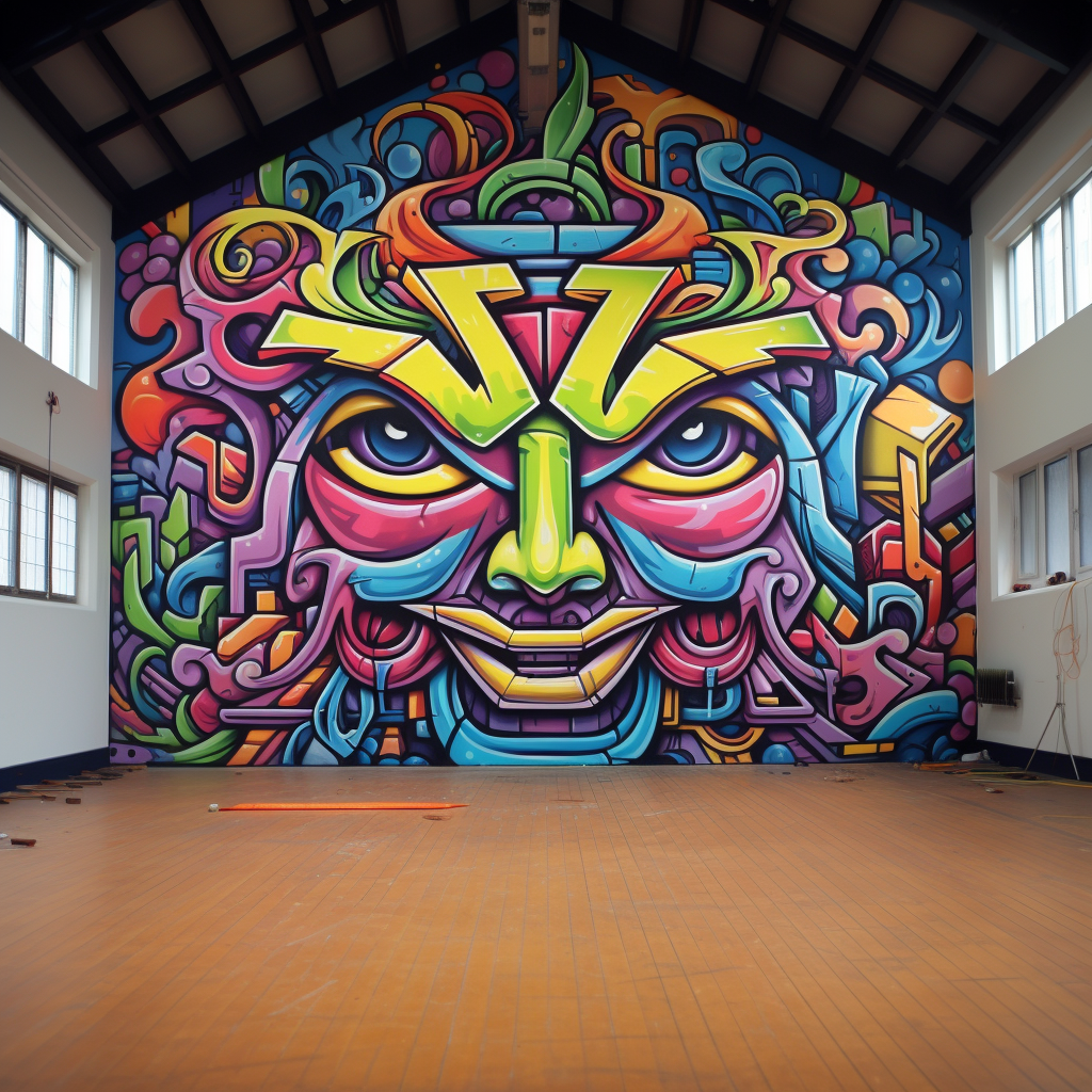 Vibrant graffiti artwork on display