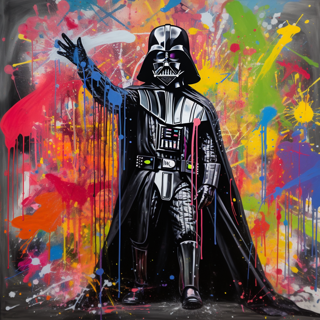 Darth Vador Painting Dripping Graffiti