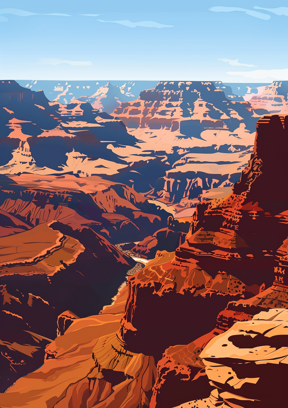 Illustration of Grand Canyon in Flat Style