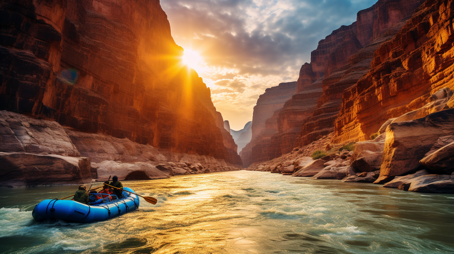 Rafters enjoying whitewater rafting in Grand Canyon