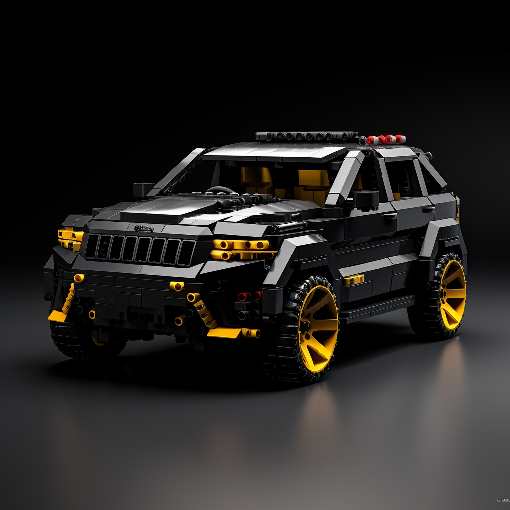 Black Jeep with Yellow Hellcat Decal