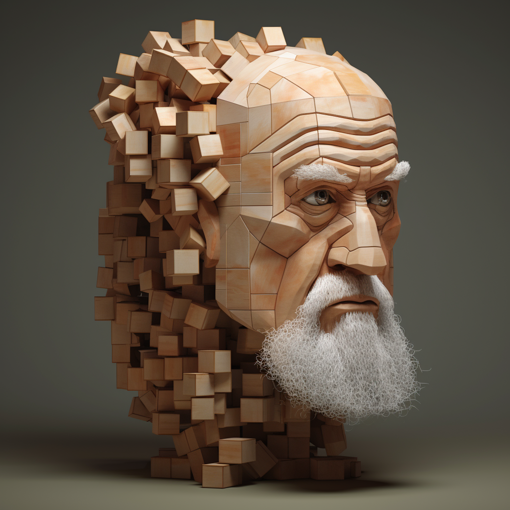 Smashed grandfather with blocks