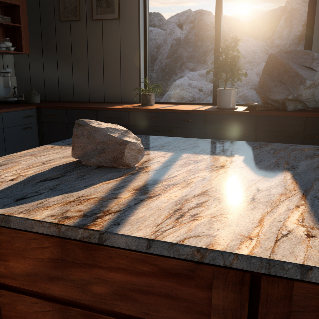 Beautiful granite room bathed in sunlight