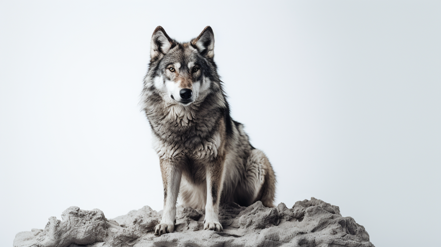 Wolf made of granite sculpture