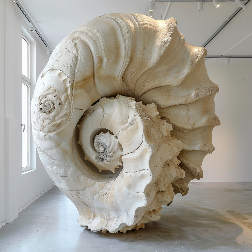 White limestone mollusks sculpture gallery