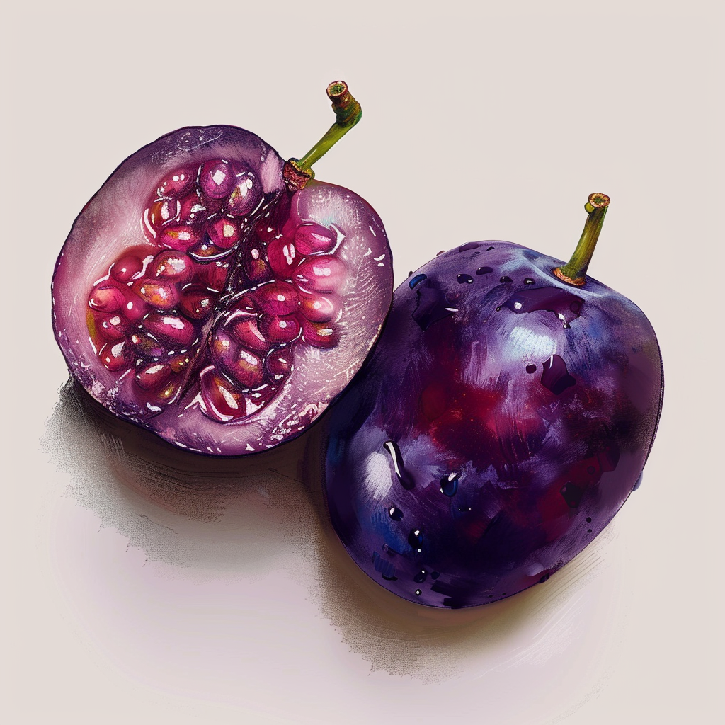 Grape cut in half vector