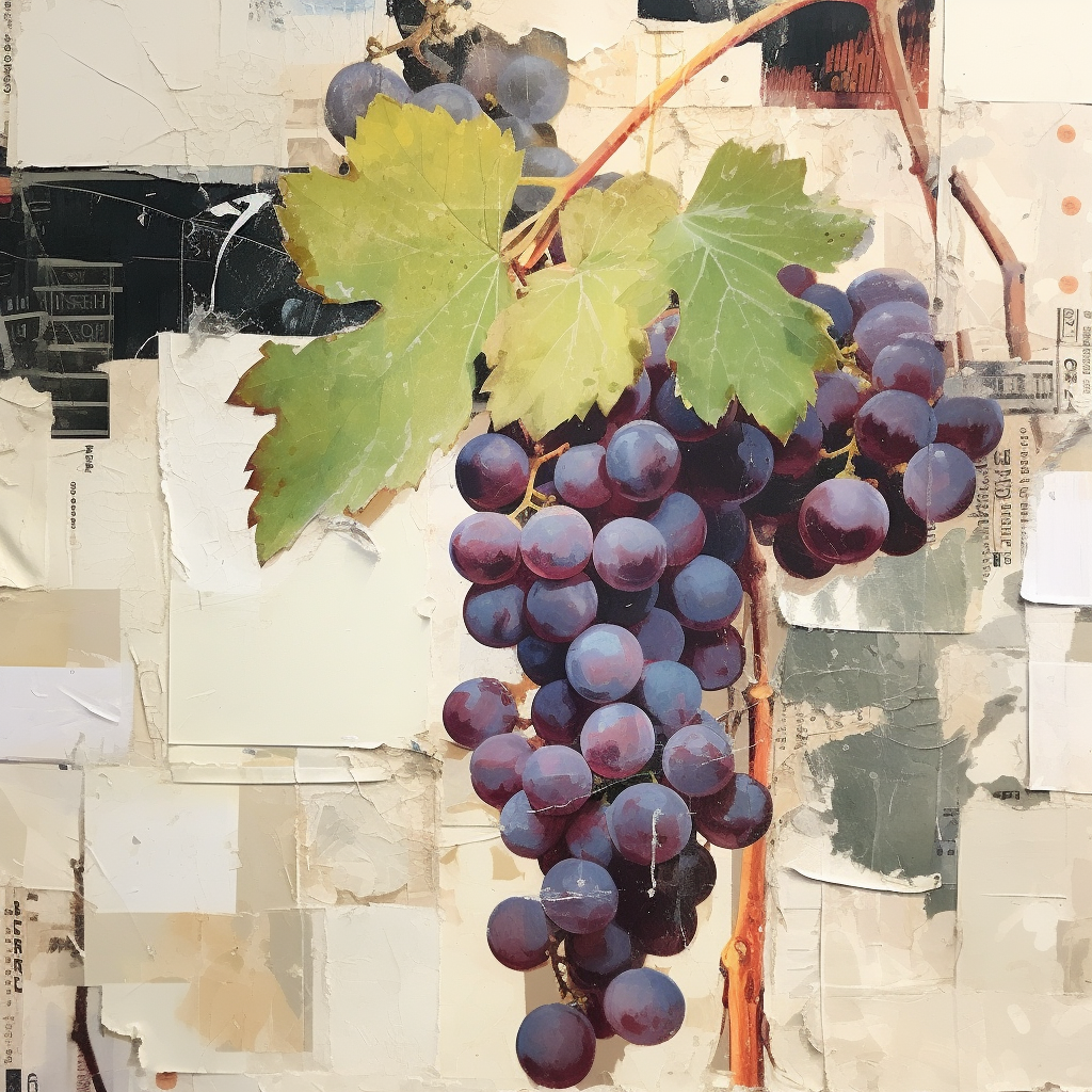 Closeup of Grape Patchwork Grocery Art