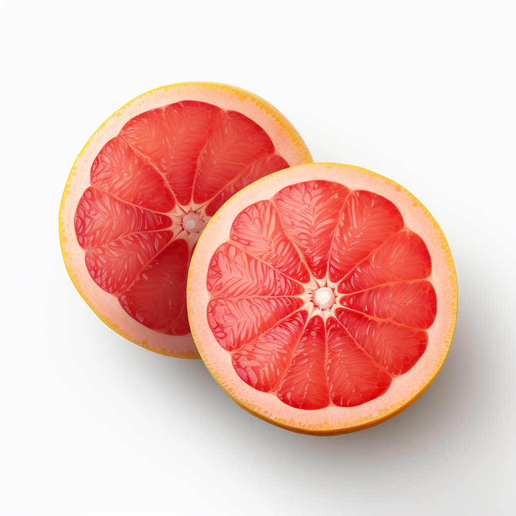 Hyper realistic grapefruit on white background