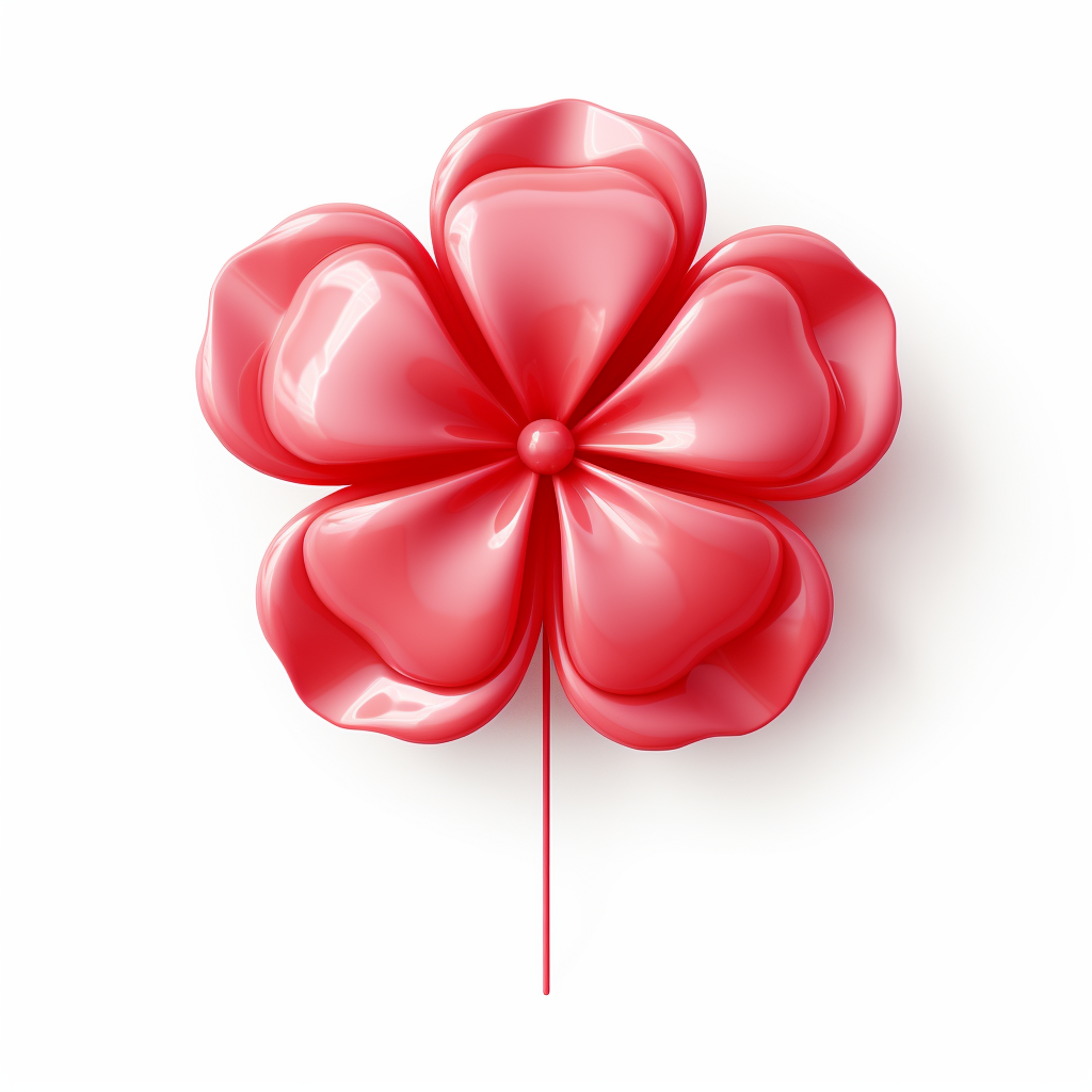 Colorful graphic balloon toy in flower shape on white background