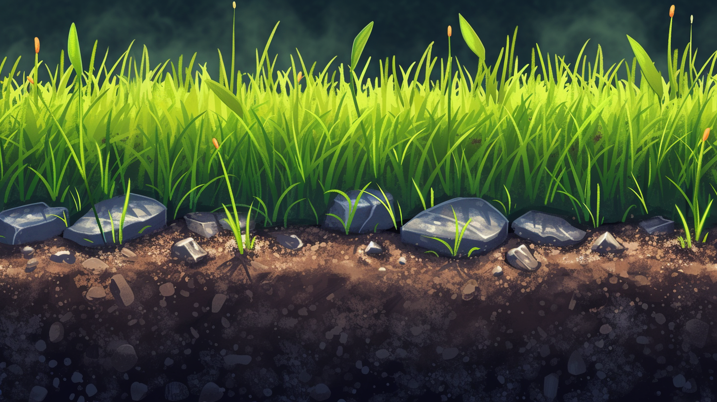 Cartoon grass and soil illustration