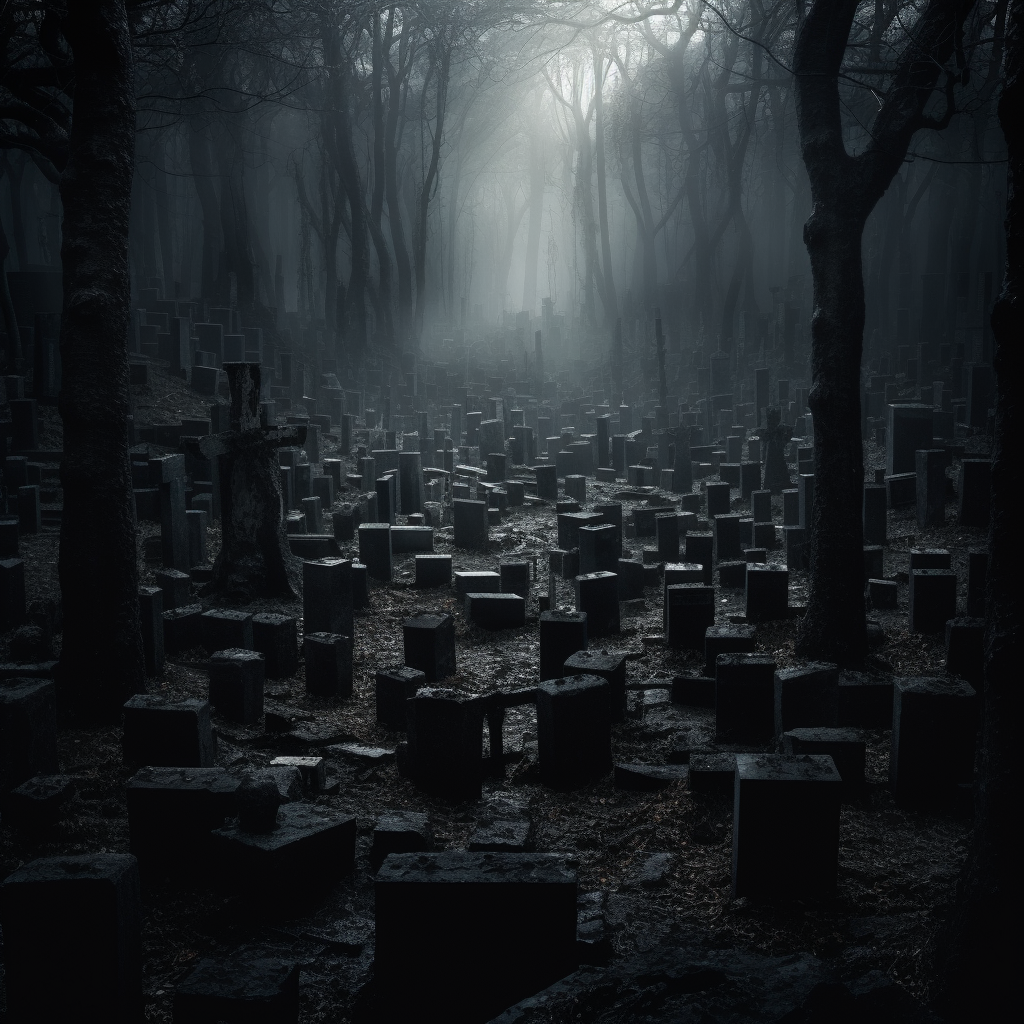 Graveyard maze dark atmosphere