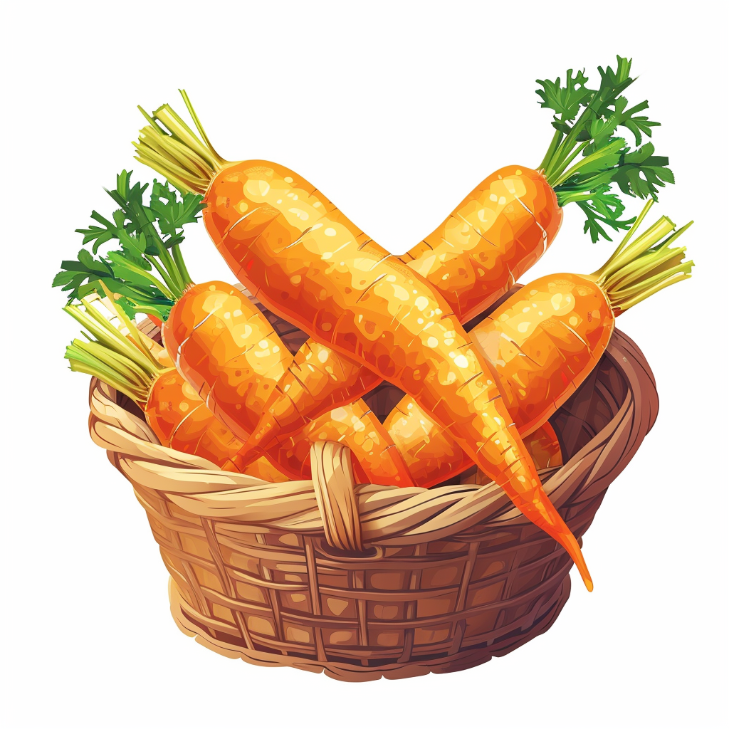 Cartoon carrots basket artwork